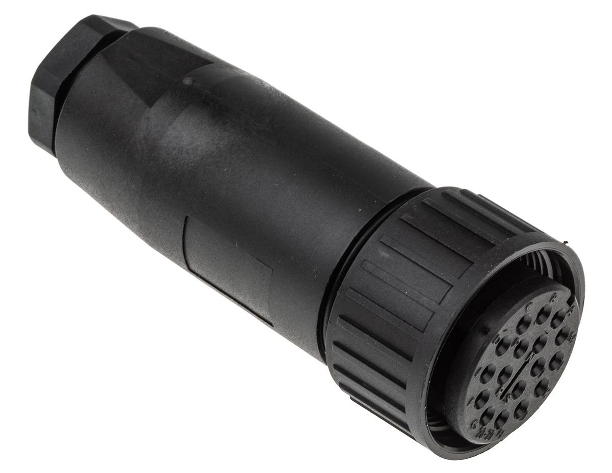 Hirschmann, CM, Silver 17 Way Cable Mount MIL Spec Circular Connector PlugBlack, Socket Contacts,Shell Size 20, Screw