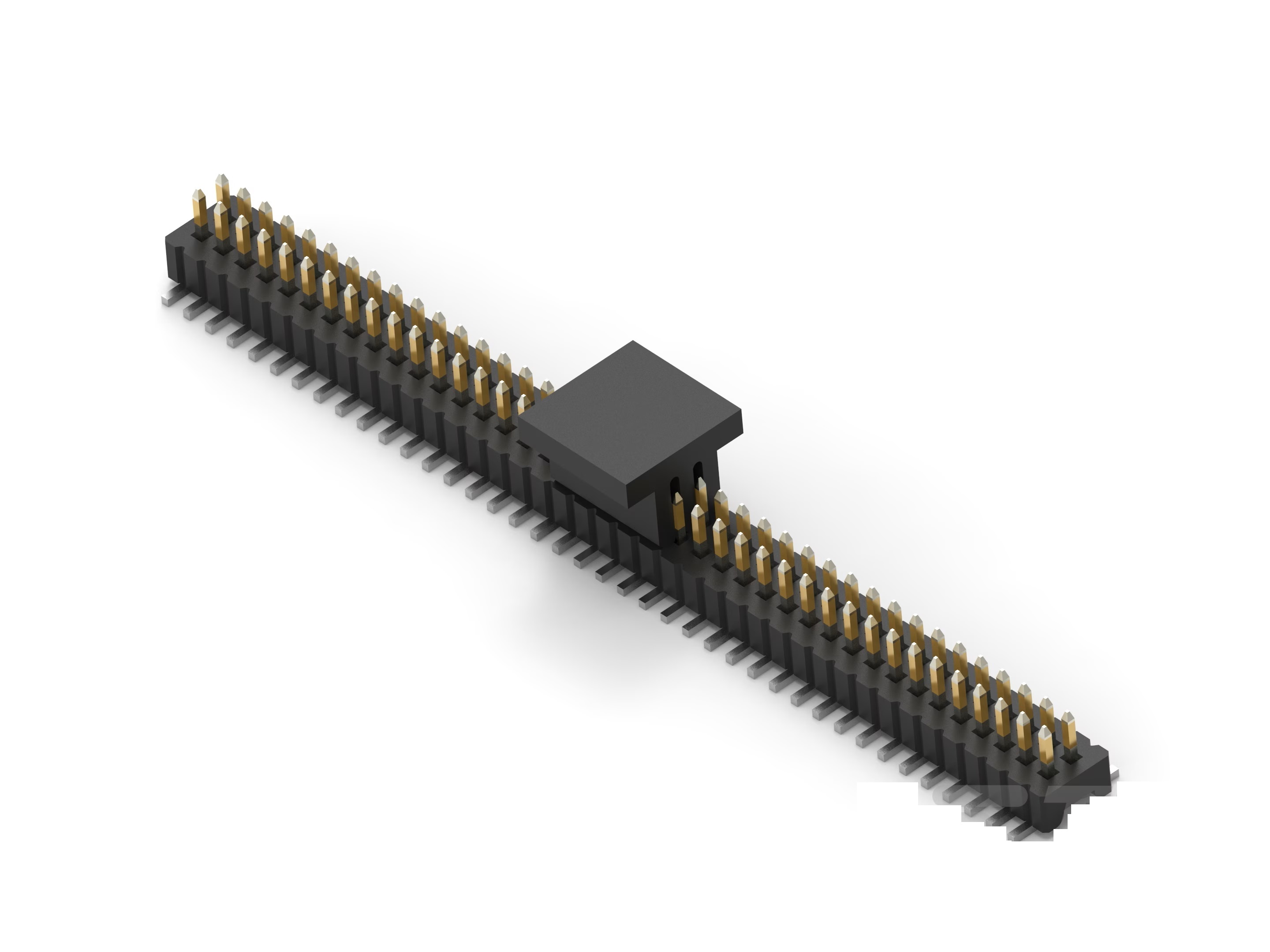 TE Connectivity 1MM-HU Series Vertical Board PCB Header, 20 Contact(s), 1 mm Pitch, 2 Row, Unshrouded