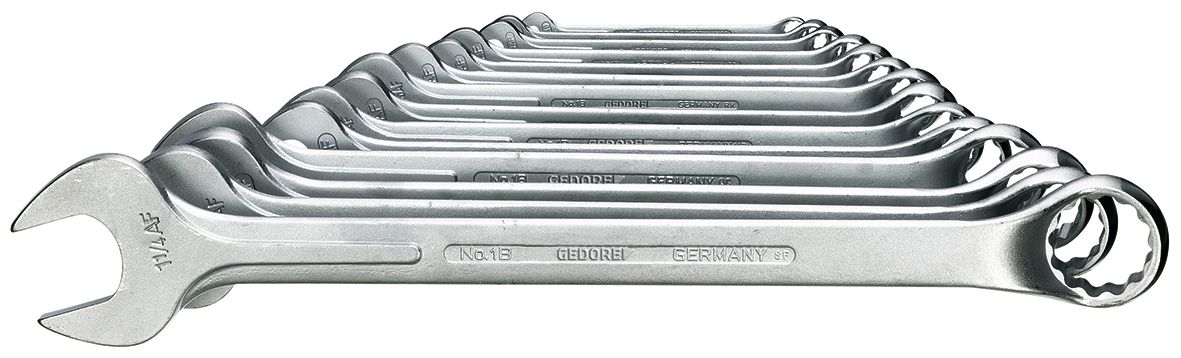 Gedore 1B Series 14-Piece Spanner Set, 5/16 → 1.1/4 in, Vanadium Steel