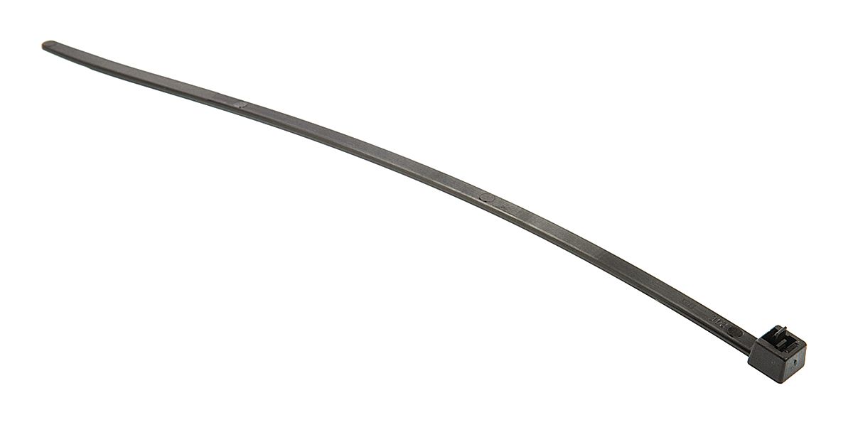 HellermannTyton Cable Tie, Releasable, 200mm x 4.6 mm, Black Polyamide 6.6 (PA66), Pk-100