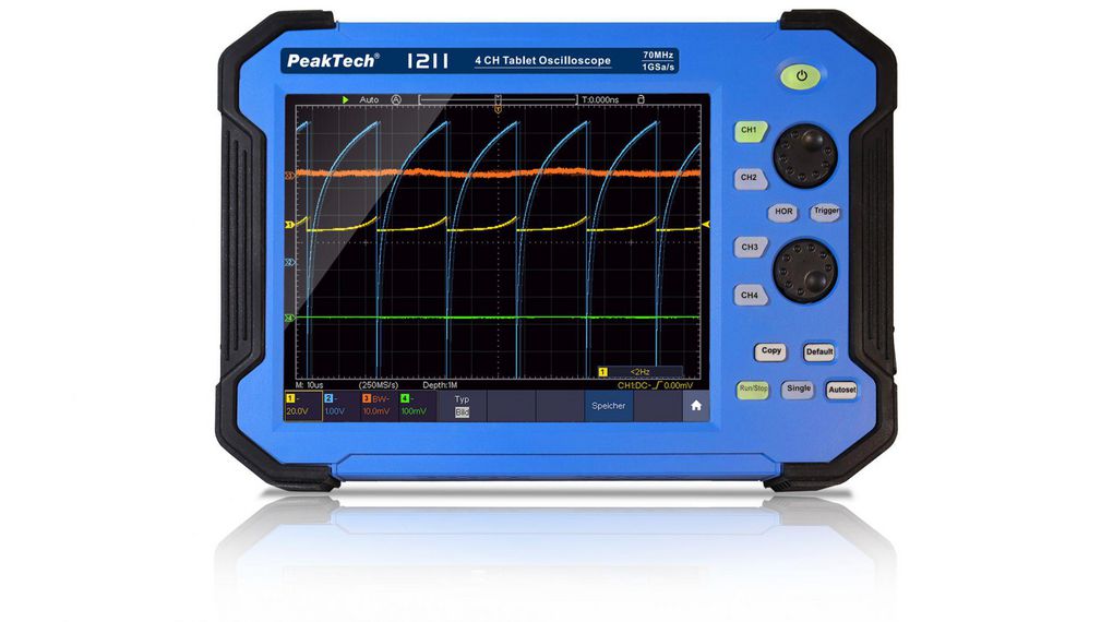 PeakTech P1211 P12 Series, 70MHz Handheld Oscilloscope, 4 Analogue Channels
