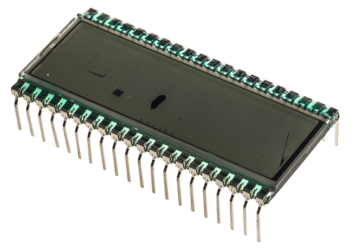 RS PRO 7-Segment LCD Display, Black on Grey, 1 Row by 3-1/2 Characters, Transflective