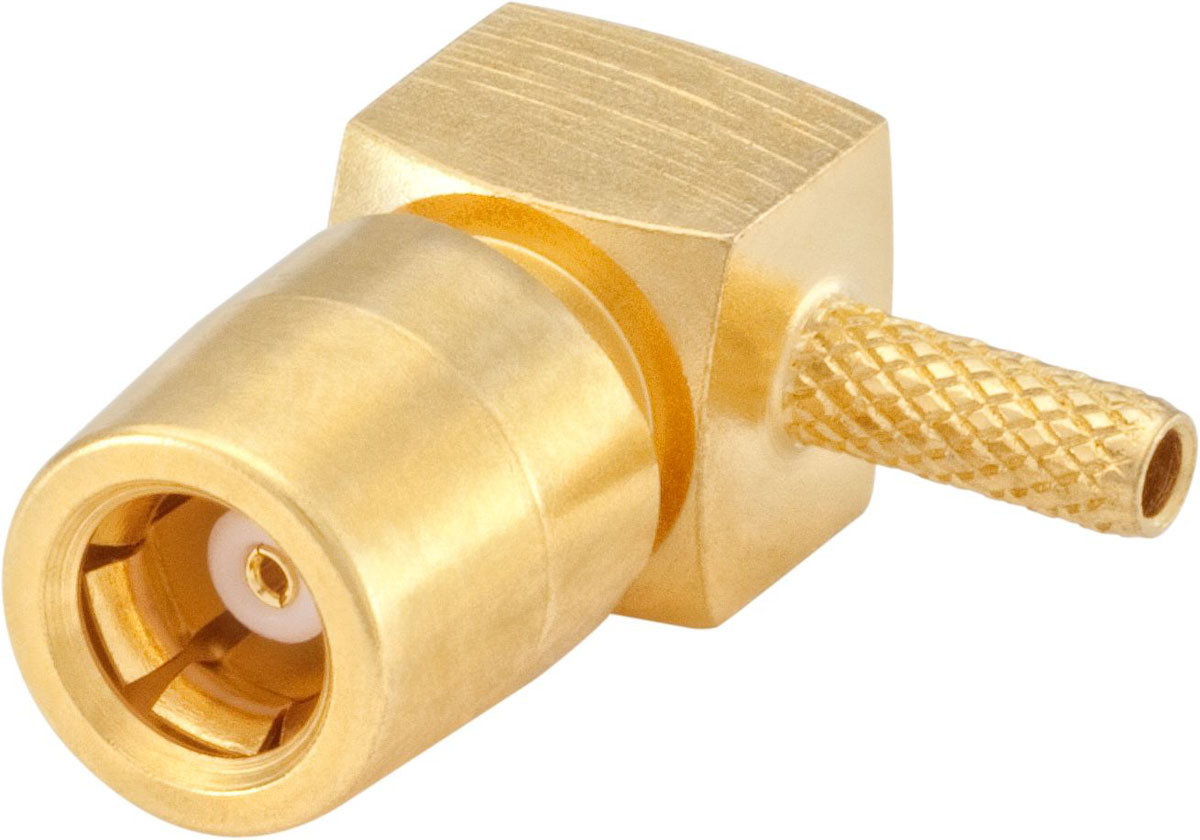 Rosenberger, Jack Cable Mount SMB Connector, 50Ω, Crimp, Solder Termination, Right Angle Body