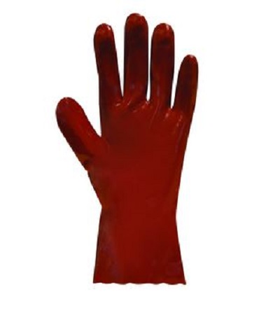 Polyco Healthline Polygen Plus Red Polyvinyl Chloride Work Gloves, Size 10, Polyvinyl Chloride Coating