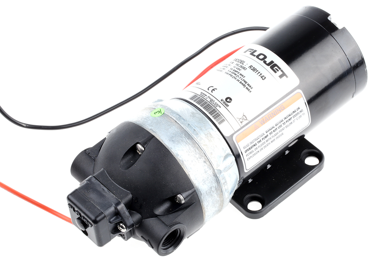 Xylem Flojet Diaphragm Electric Operated Positive Displacement Pump, 5.5L/min, 10.5 bar, 12 V