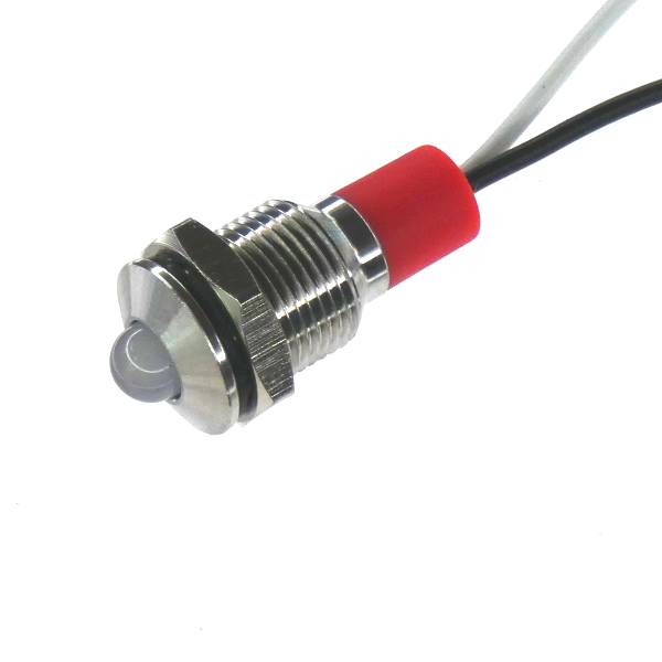CML Innovative Technologies PL10SL Series White Panel LED, 110V, 10mm Mounting Hole Size, Lead Wires Termination, IP67