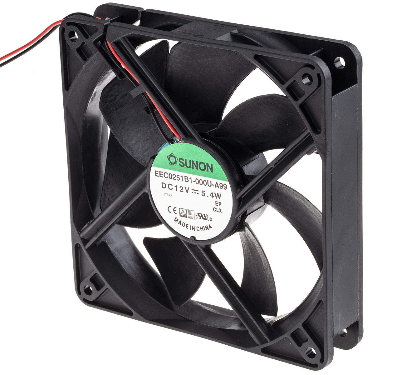 Sunon EE Series Axial Fan, 12 V dc, DC Operation, 184m³/h, 5.4W, 451mA Max, 120 x 120 x 25mm