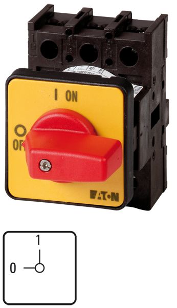Eaton 3 Pole Flush Mount Isolator Switch - 25A Maximum Current, 11kW Power Rating, IP65 (Front)