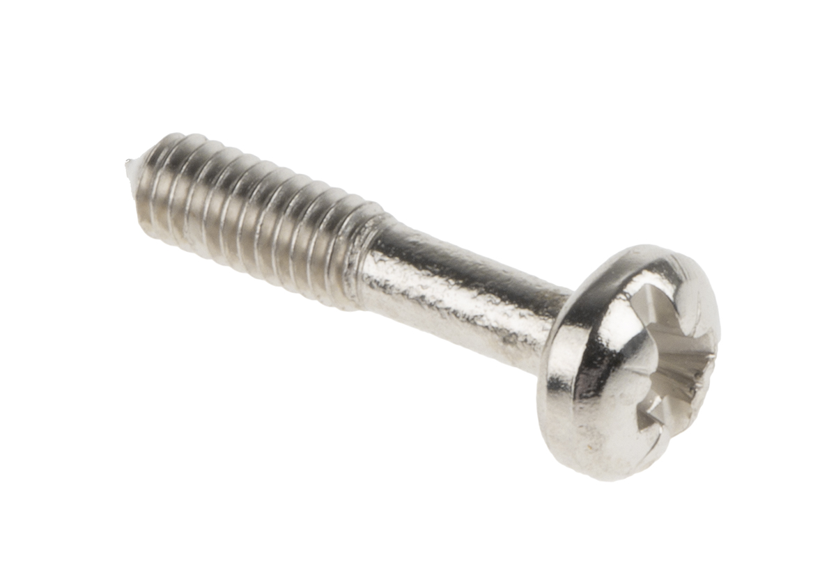 nVent SCHROFF Collar Screw for Use with Front Panel Mount, M2.5 x 12.3 Thread, 100 Piece(s)