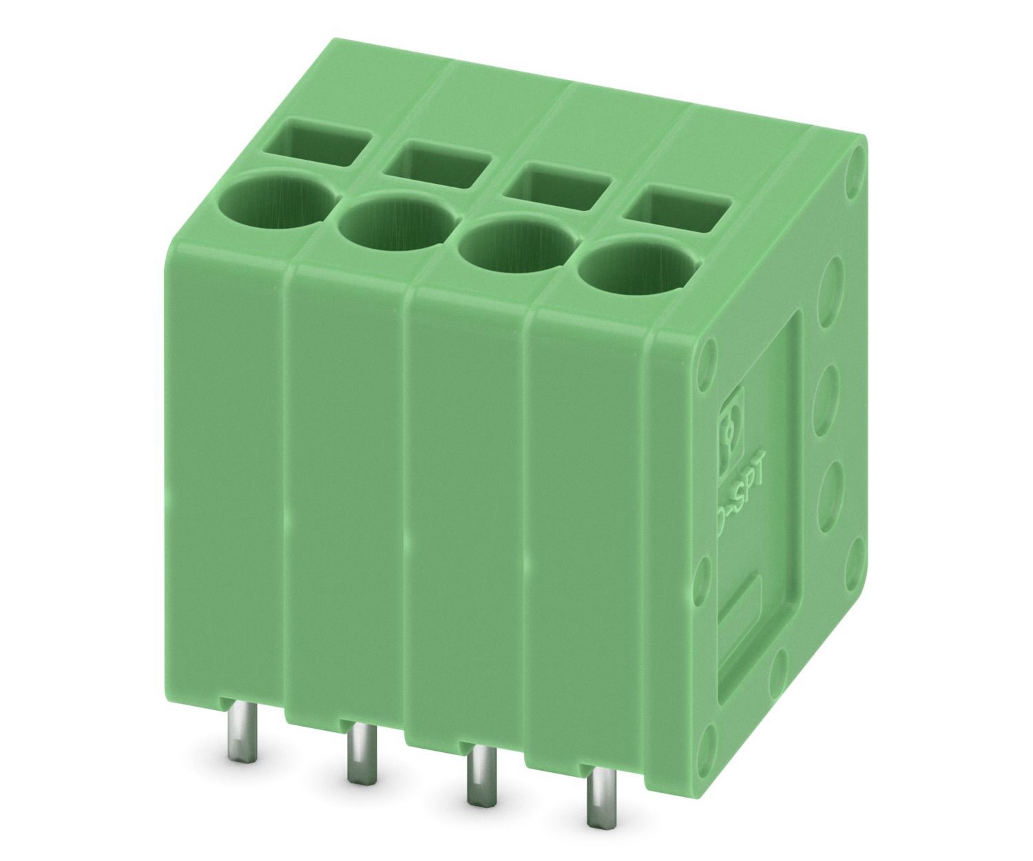 Phoenix Contact SPT 1.5/ 4-V-3.5 Series PCB Terminal Block, 4-Contact, 3.5mm Pitch, Through Hole Mount, 1-Row, Spring