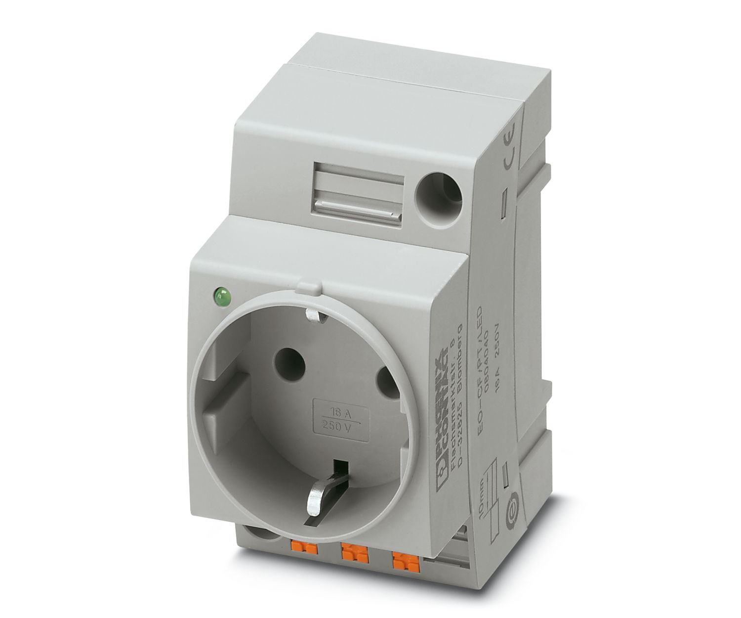 Phoenix Contact German Mains Sockets, 16A Grey, DIN Rail Mount, 250 V