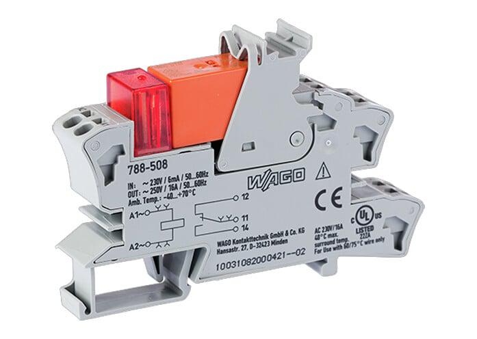 Wago Relay Module, DIN Rail Mount, 230V ac Coil, SPDT, 1-Pole, 16A Load