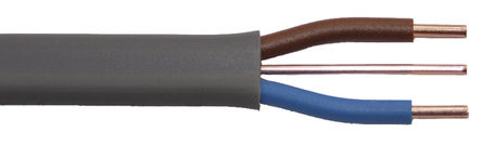 Prysmian Twin & Earth 1 mm² 2+E Core Power Cable, Grey PVC, 100m