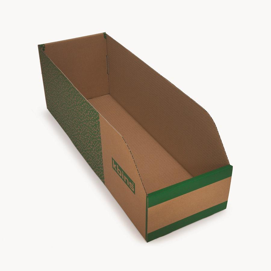 Kbins Cardboard Recycle Bin, 600mm x 200mm x 200mm, Green, White