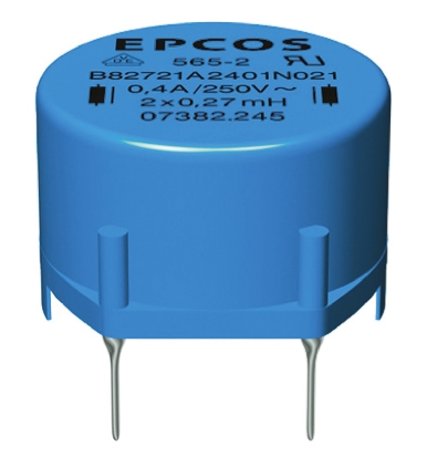 EPCOS 400 μH ±30% Ferrite Power Line Choke, 3.6A Idc, 35mΩ Rdc 250 V ac, B82721A
