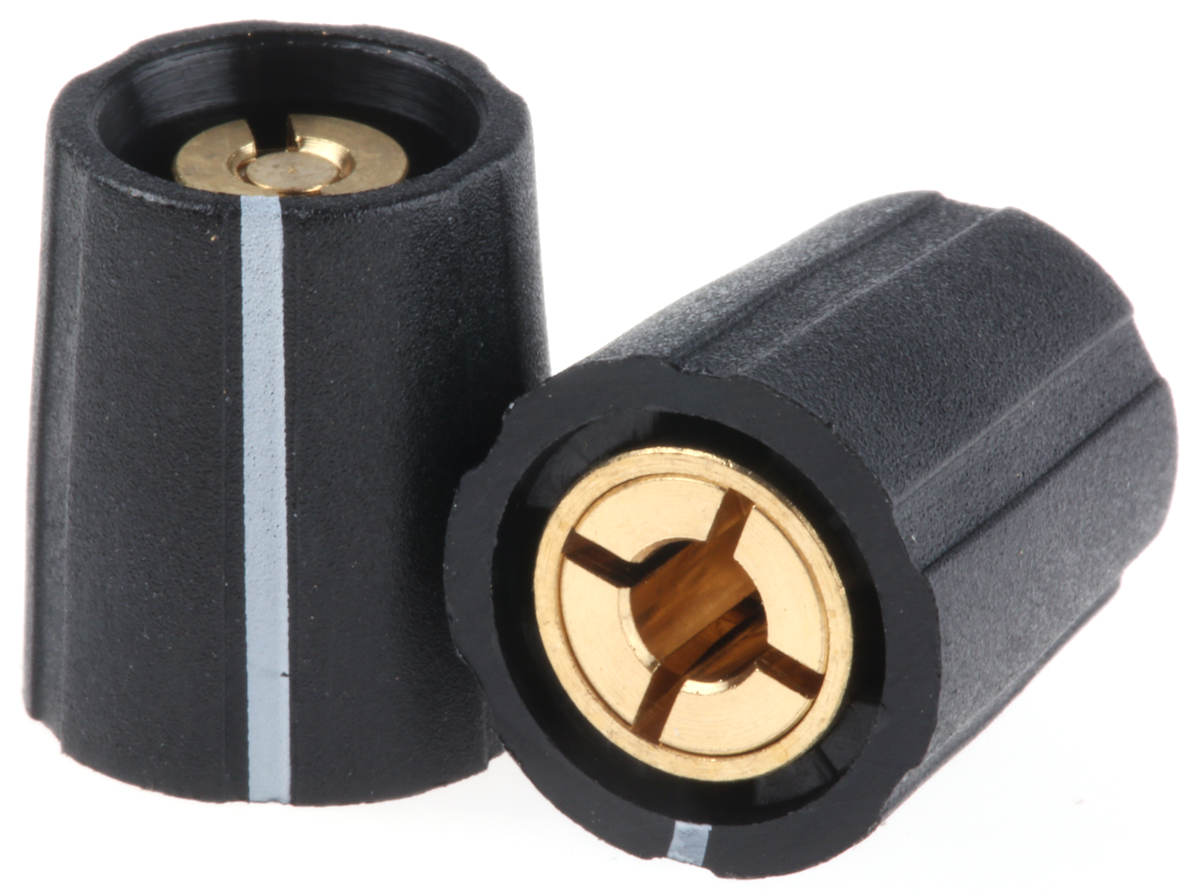 Sifam 11.5mm Black Potentiometer Knob for 3.2mm Shaft Splined, S111 125BK