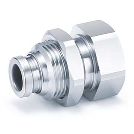 SMC KQB2 Series Bulkhead Threaded-to-Tube Adaptor, G 1/4 to Push In 6 mm, Threaded-to-Tube Connection Style