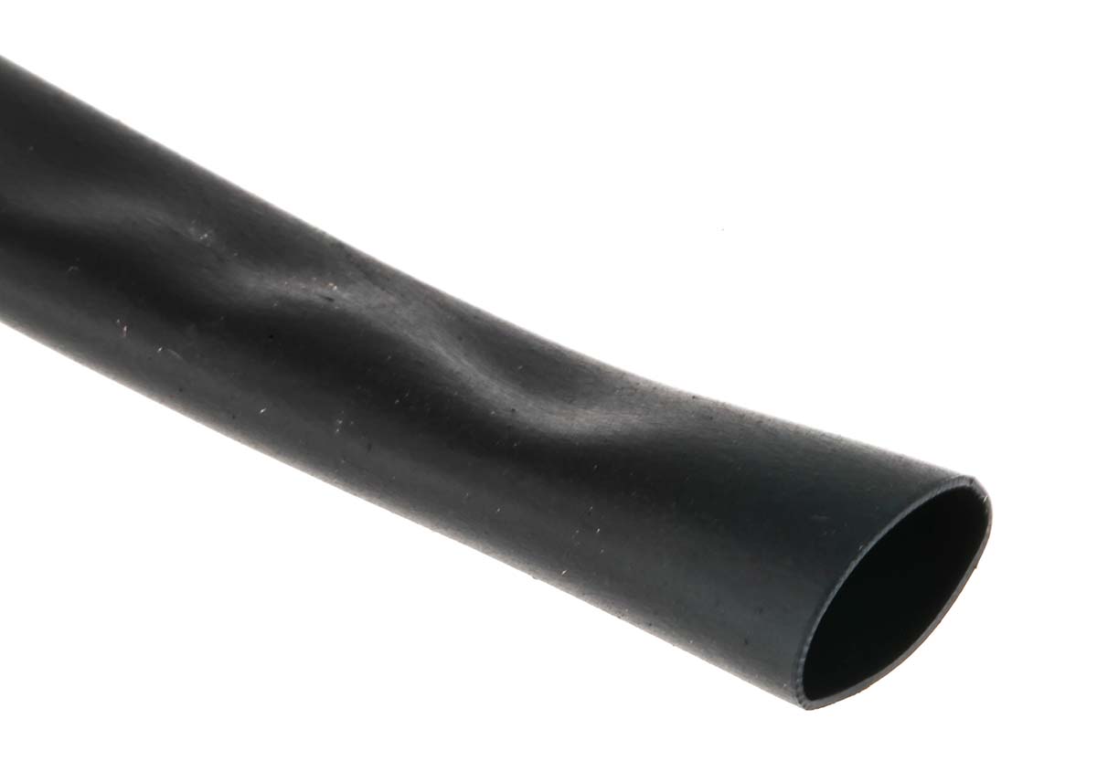 TE Connectivity Heat Shrink Tubing, Black 9.5mm Sleeve Dia. x 10m Length 2:1 Ratio, DR-25 Series