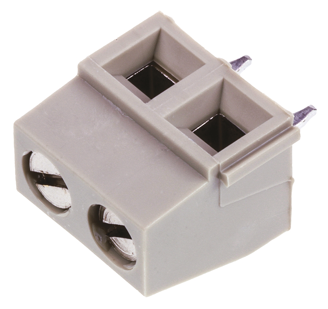 TE Connectivity Buchanan Series PCB Terminal Block, 2-Contact, 5mm Pitch, Through Hole Mount, 1-Row, Screw Termination