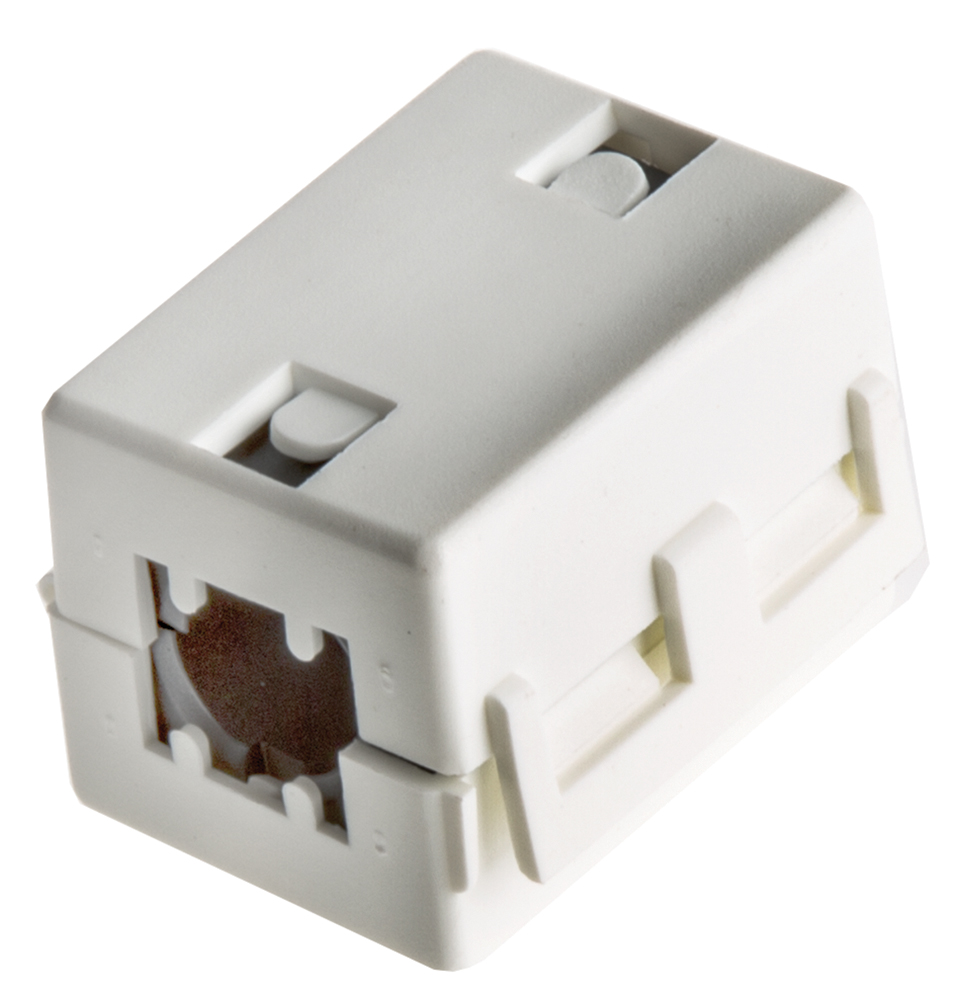 Rotronic Openable Ferrite Sleeve, 24.5 x 32 x 23.5mm, For EMI Suppression, Apertures: 1, Diameter 10mm