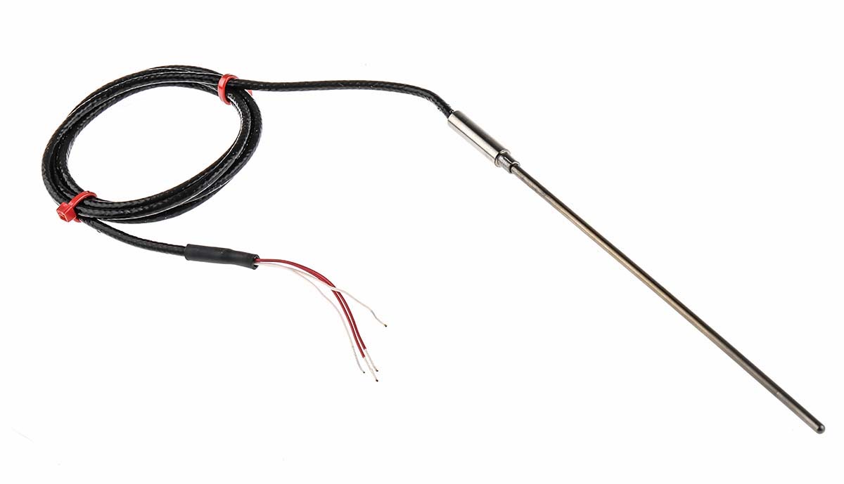 RS PRO PT100 RTD Sensor, 3mm Dia, 150mm Long, 4 Wire, Probe, Class B +500°C Max