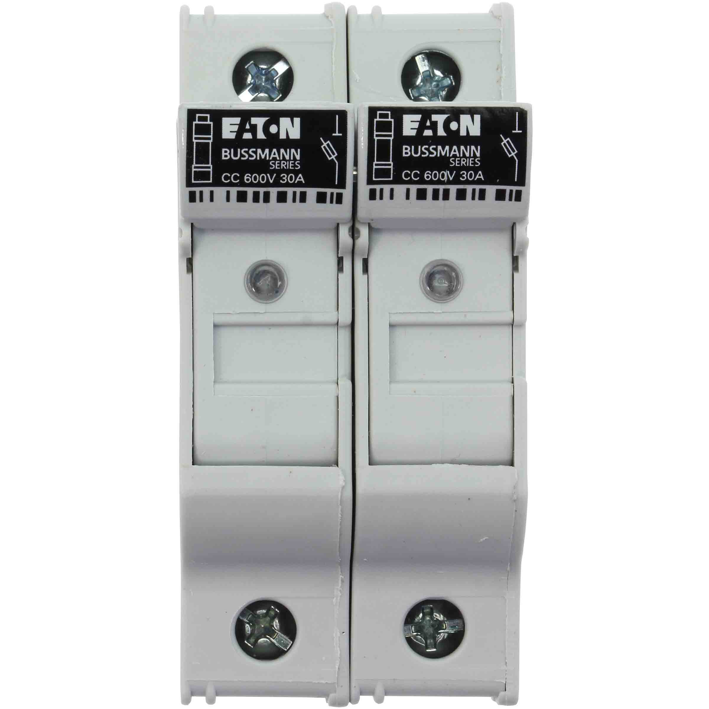 Eaton 30A Rail Mount Fuse Holder for 10 x 38mm Fuse, 2P, 600V ac