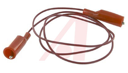 Mueller Electric Crocodile Clip Lead, 10A, 300V, Red, 0.9m Lead Length