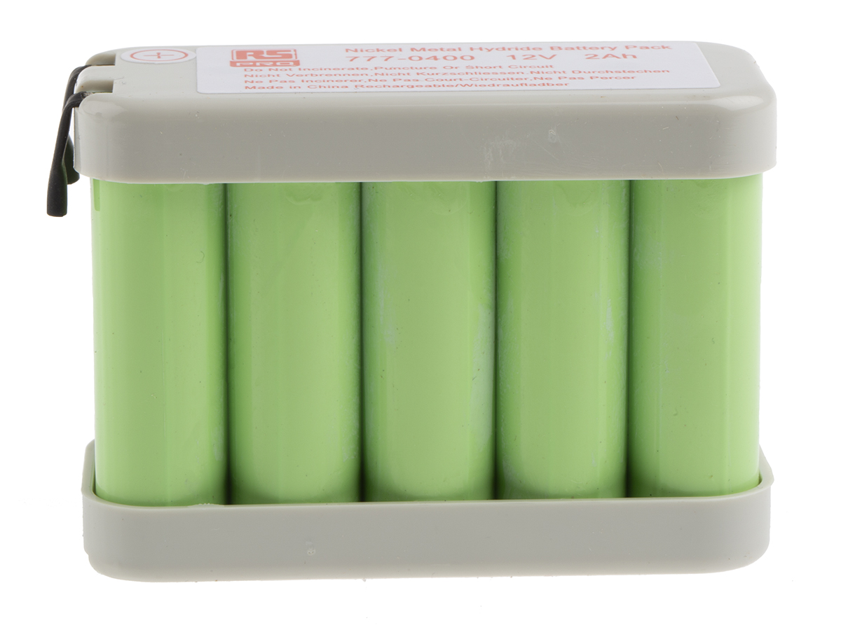 RS PRO 12V NiMH Rechargeable Battery Pack, 2Ah - Pack of 1