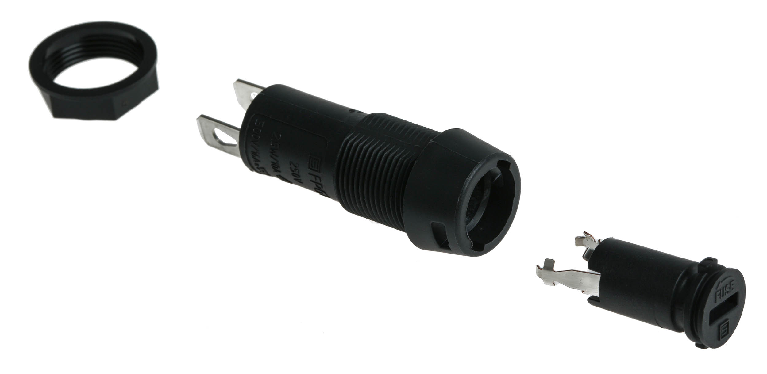 Schurter 16A Panel Mount Fuse Holder for 5 x 20mm Fuse, 1P, 250V ac