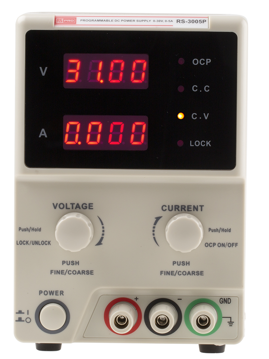 RS PRO Digital Bench Power Supply, 0 → 30V, 0 → 5A, 1-Output, 150W - UKAS Calibrated