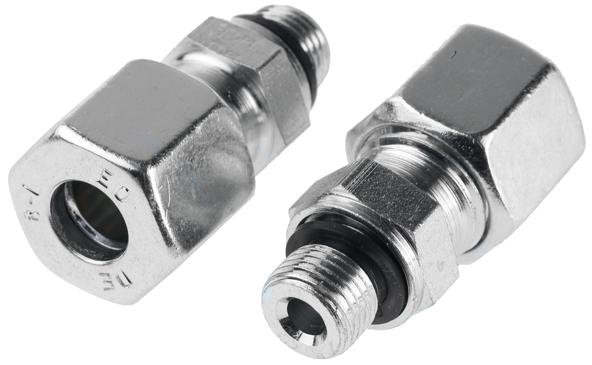 Parker GE-R-ED Series Straight Threaded Adaptor, G 1/8 Male to Push In 8 mm, Threaded-to-Tube Connection Style