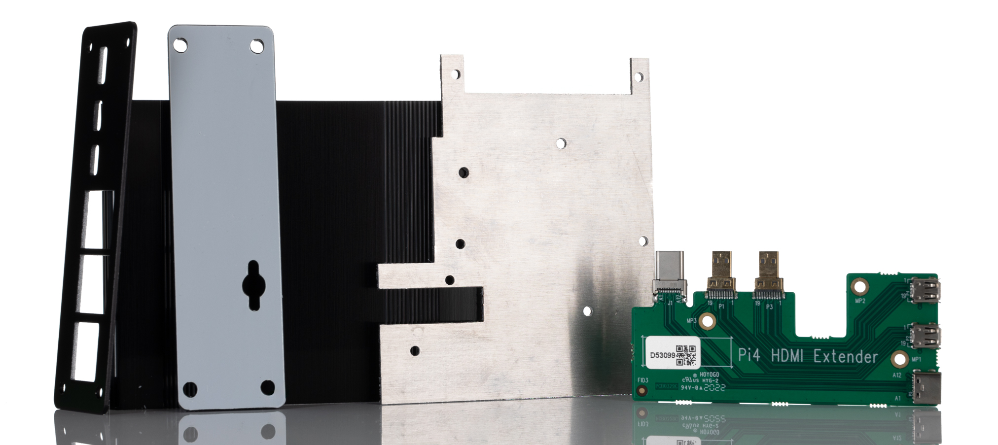 RS PRO Aluminium  Case for use with Raspberry Pi 4 in Black