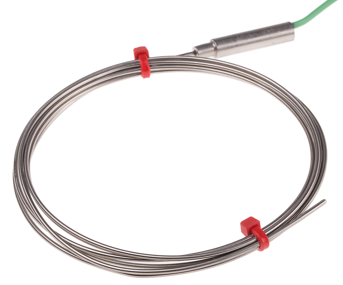 RS PRO Type K Mineral Insulated Thermocouple 1.5m Length, 1.5mm Diameter → +1100°C