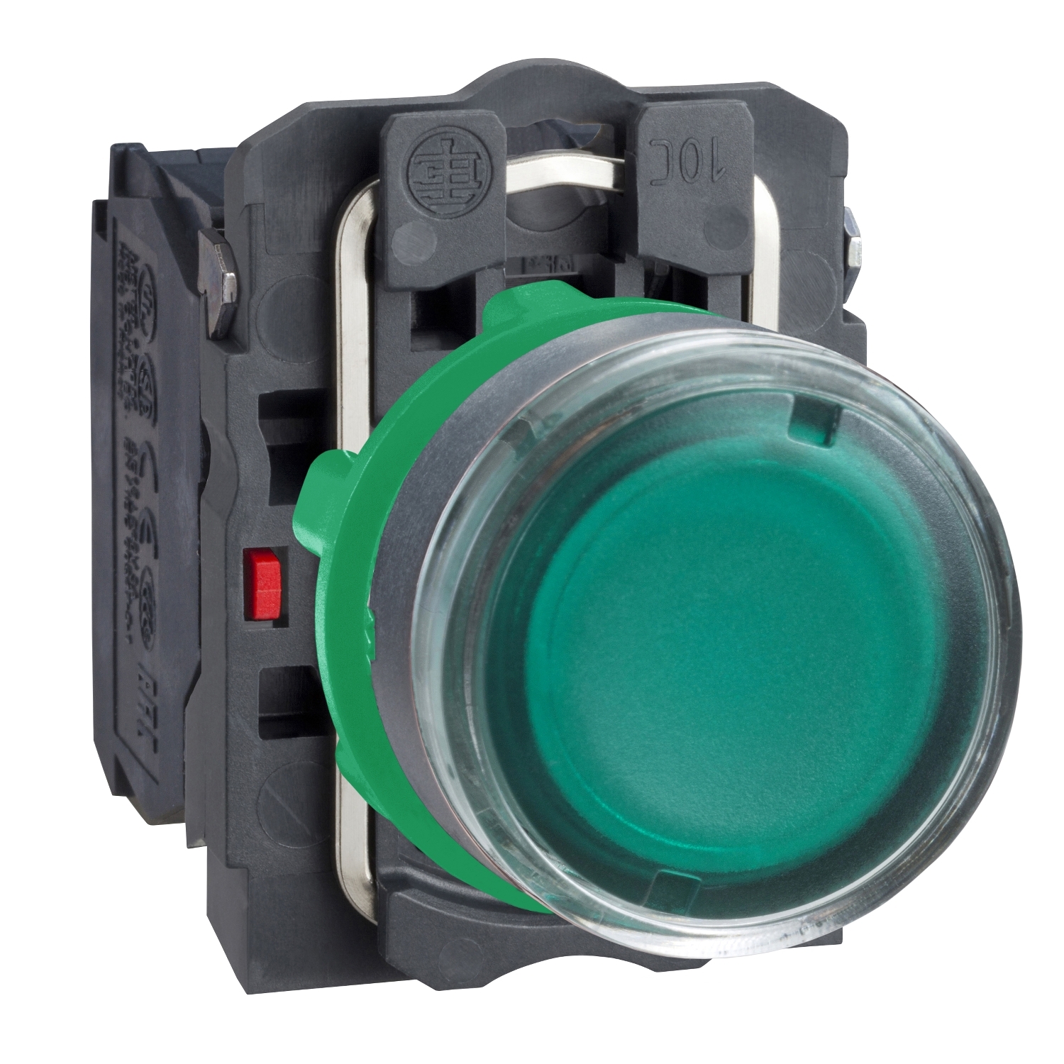 Schneider Electric XB5 Series Illuminated Push Button, 22mm Cutout, 1 NO + 1 NC, 240V, IP66, IP67, IP69
