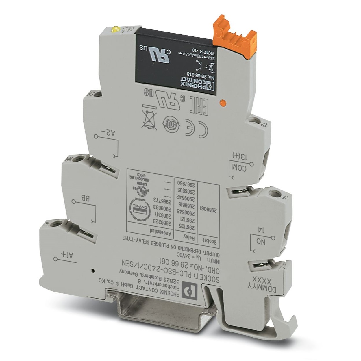 Phoenix Contact PLC-OSC- 24DC/ 48DC/100/SEN Series Solid State Relay, DIN Rail Mount, 19.2 V dc Load