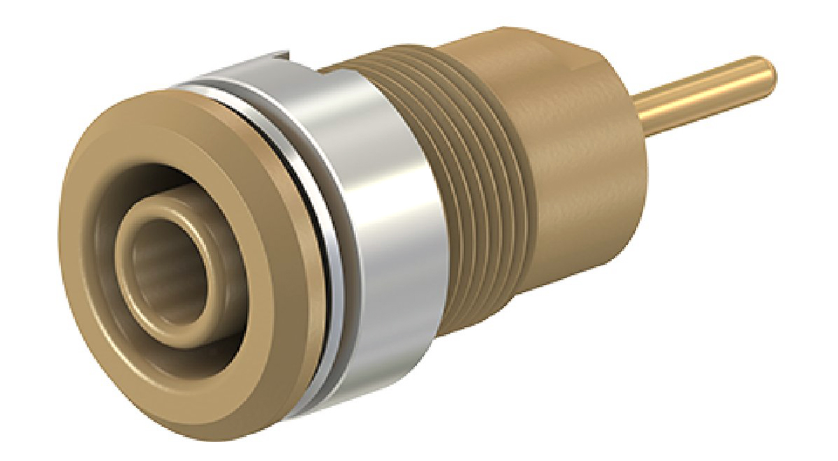 Staubli Brown Female Banana Socket, 4 mm Connector, 24A, 1000V, Gold Plating