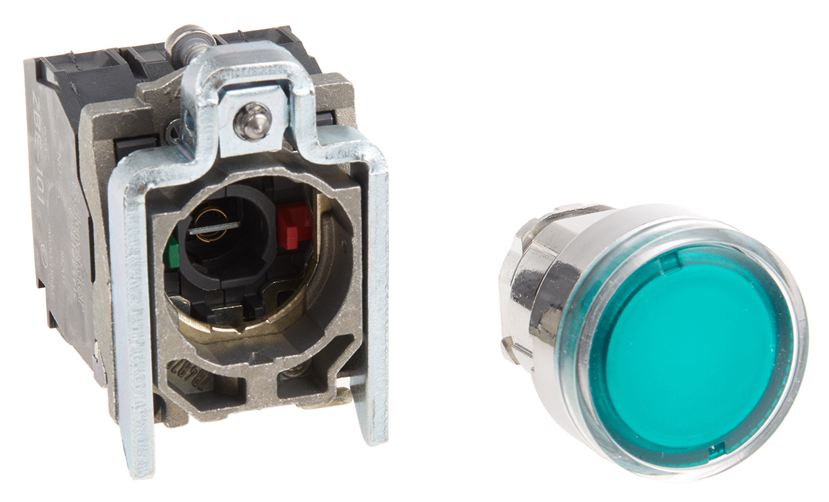 Schneider Electric Harmony XB4 Series Illuminated Push Button, Panel Mount, 22mm Cutout, SPDT