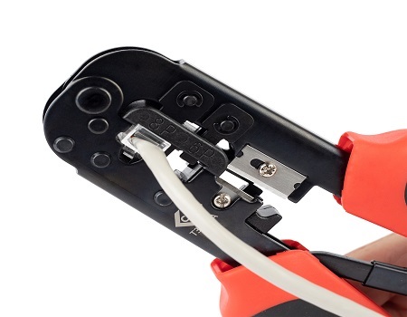 CK Ratchet Crimping Pliers Hand Crimp Tool for RJ11 Connectors, RJ12 Connectors, RJ45 Connectors