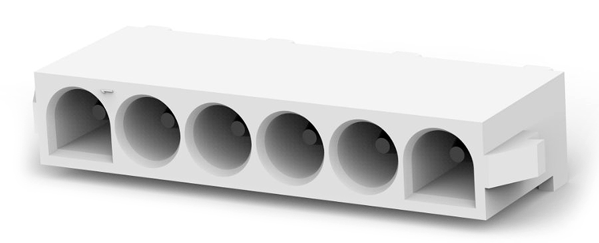 TE Connectivity Universal MATE-N-LOK Series Straight Through Hole PCB Header, 6 Contact(s), 6.35 mm Pitch, 1 Row,