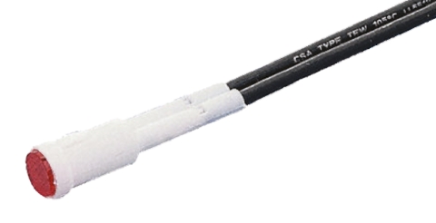 Arcolectric (Bulgin) Ltd 2950 Series Red Neon Panel Mount Indicator, 110V ac, 8mm Mounting Hole Size, Lead Wires
