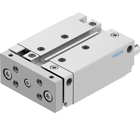 Festo Pneumatic Guided Cylinder - DFM-25-50-B-PPV-A-GF, 25mm Bore, 50mm Stroke, DFM Series, Double Acting