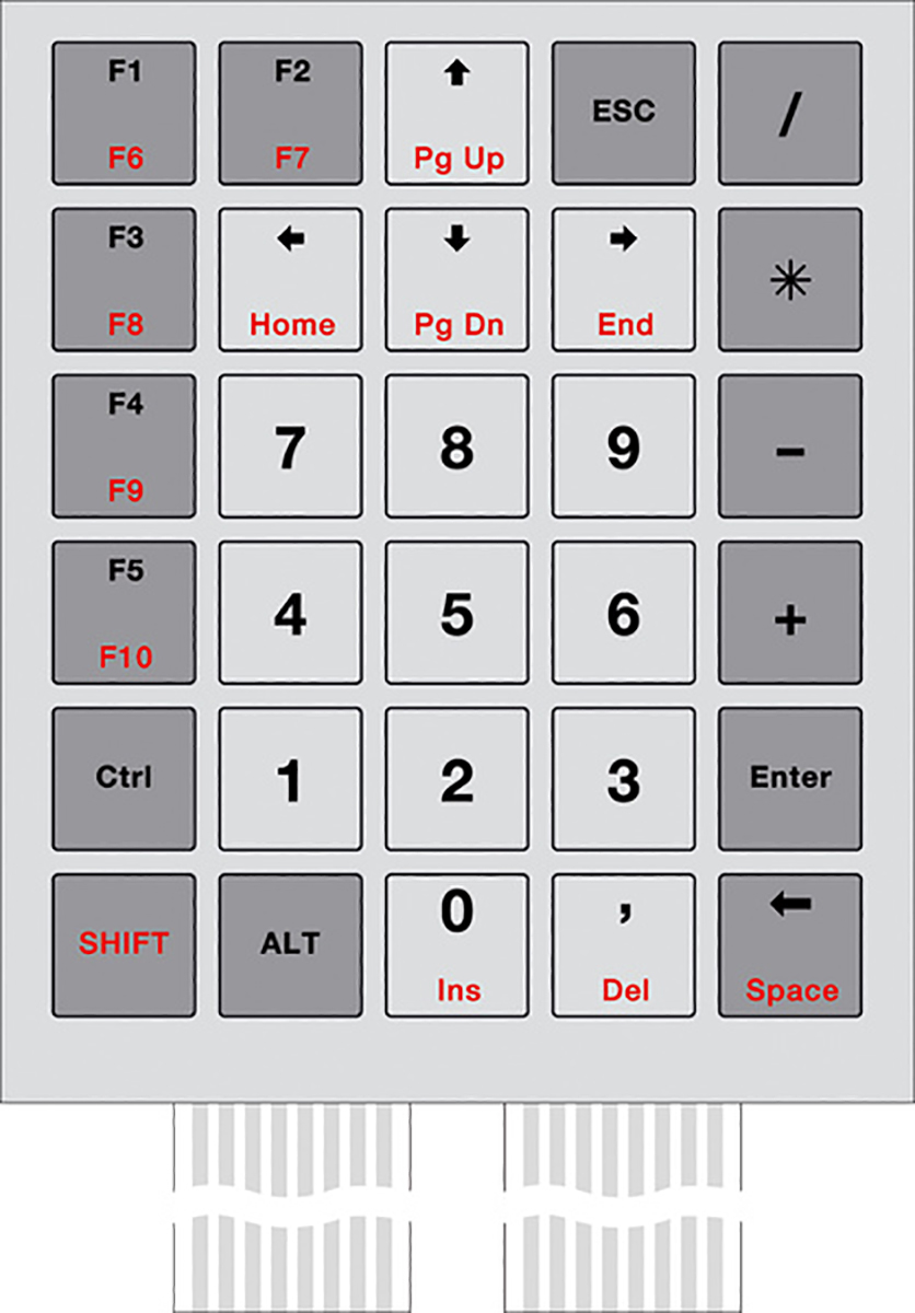 Bopla IP65 30 Key Copper Membrane Keypad