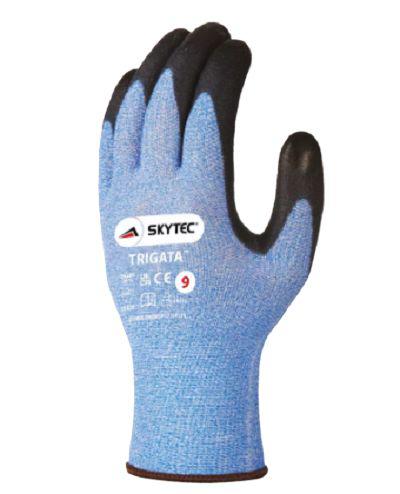 Skytec TRIGATATM Blue Fibreglass, Nylon Cut Resistant Gloves, Size 11, Polyurethane Coating