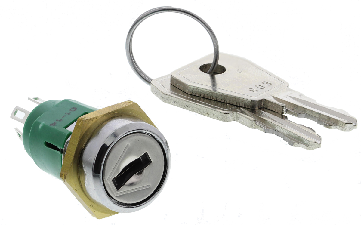 Lorlin Key Switch, DPDT, 1 A @ 24 V dc 2-Way Random-Key