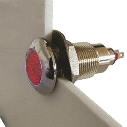 Marl Red Panel Mount Indicator, 12 → 28V, 12.7mm Mounting Hole Size, Solder Tab Termination, IP67