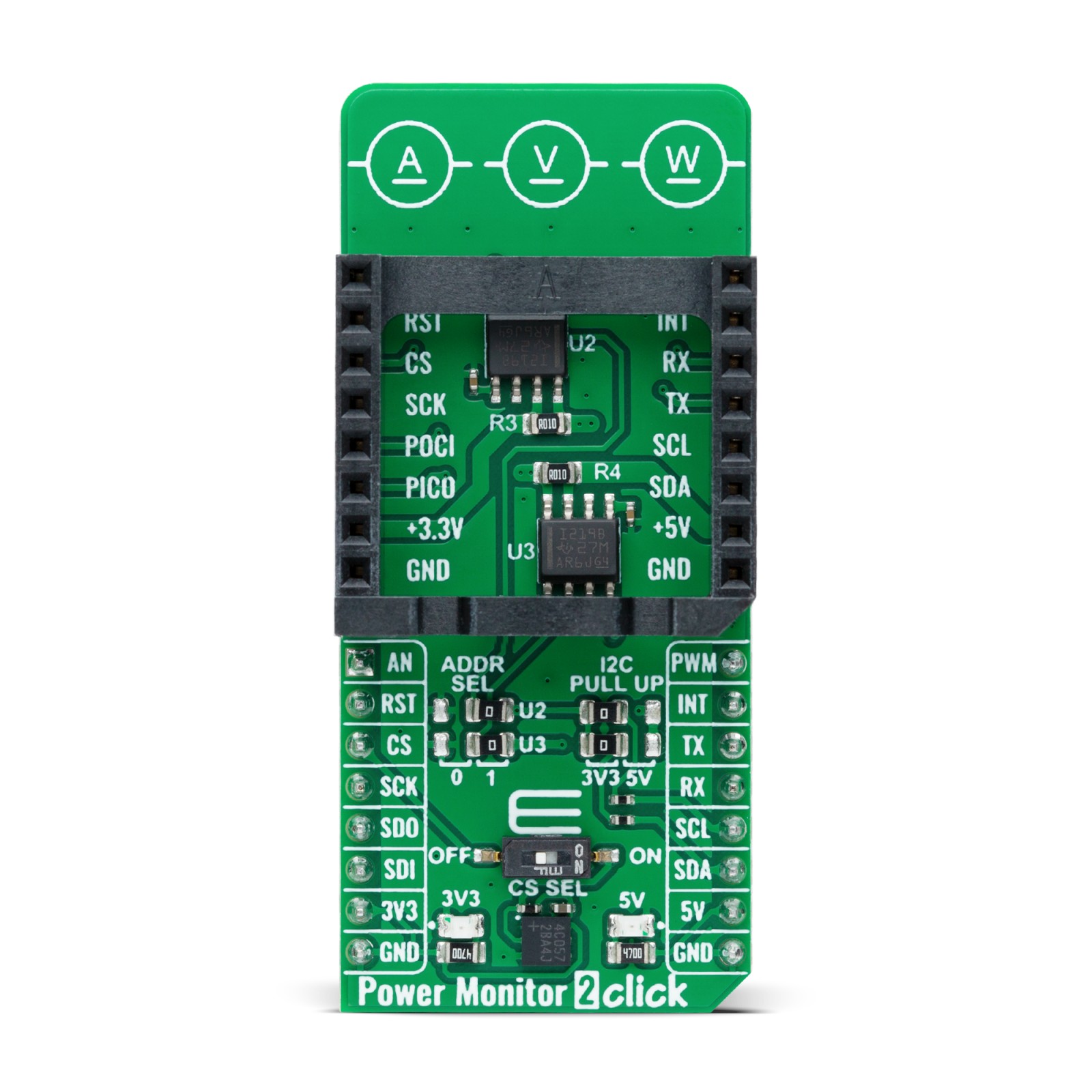 MikroElektronika 12 Bit I2C Output Digital Power Monitor From Texas Instruments Current Sensor Development Module for