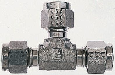 Parker Stainless Steel Pipe Fitting, Tee Union 7/16-20in