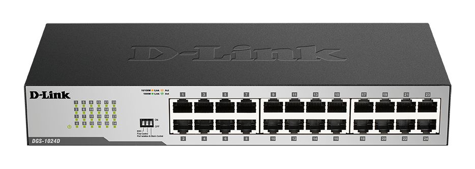 D-Link 24-Port Gigabit Unmanaged Desktop Switch, Unmanaged 24 Port Gigabit Switch, EU