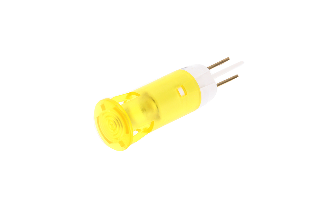 Signal Construct Yellow Panel Mount Indicator, 24 → 28V, 10mm Mounting Hole Size
