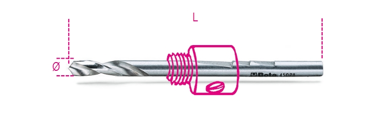 BETA 450PA Series HSS Pilot Drill for Metal, 6.35mm Diameter, 105 mm Overall